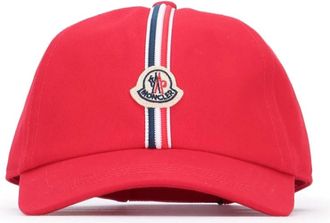 Moncler Cotton Baseball Cap - unisex - Petten - Rood - M - Katoen - Accessoires