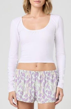 Florence By Mills Fitted Long Sleeve Crop Top in Bright White at Nordstrom Rack, Size Xx-Large