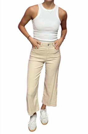 Dear John Denim Aubrey Wide Leg Cropped Pants In Soft Seashell