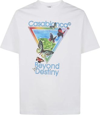 Casablanca Tennis Club Beyond Destiny Classic T-Shirt - Heren - T-shirts - Wit - L - Katoen - Tops