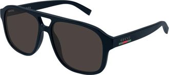 Gucci Gg 1856S Zonnebril - Heren - Zonnebrillen - Blauw - 57 MM - Accessoires