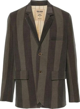 Uma Wang Taupe Wollen Blazer - Heren - Blazers - Veelkleurig - M - Wol - Jassen