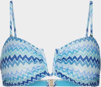 Ramy Brook Chevron Jaedyn Bandeau Bikini Top