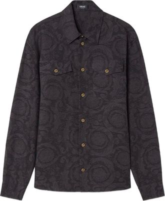 Versace Camicia Barocco con effetto jacquard - Nero