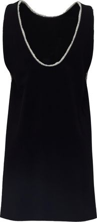 Sportmax Talco Jewel Trim Deep V-Back Viscose Mini Dress