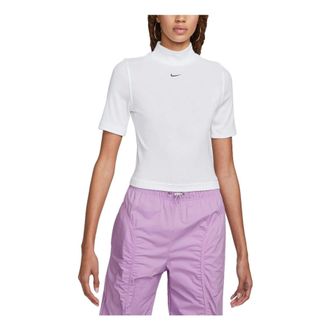 Nike (WMNS) Nike Sportswear Essentials Ribbed Turtleneck Short Sleeve Top White DV7959-100
