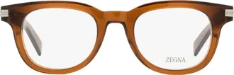 Ermenegildo Zegna EZ5279 Thick Oval Acetate Eyeglasses - Brown