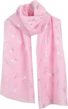 World of Shawls Glitter Dragonfly Large Scarf For Ladies Womens Shawl Scarf Wrap Soft Scarves (New Dragonfly Pink)