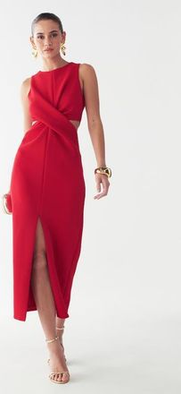 BWLDR Newark Midi Dress in Poppy Red at Nordstrom, Size 14