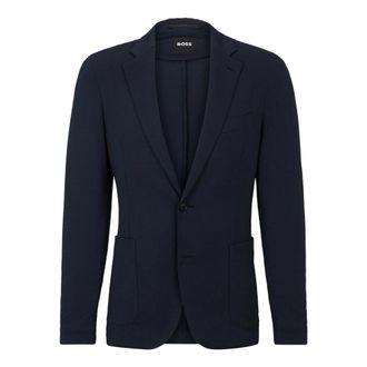 HUGO BOSS Blue Seersucker Jacket Slim Fit