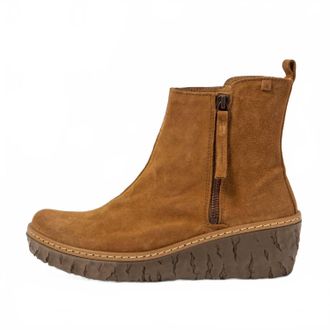 El Naturalista Womens Myth Wedge Leather Comfort Ankle Boots In Brown