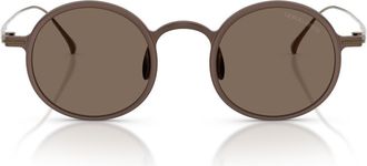 A|X Armani Exchange 46mm Small Phantos Sunglasses in Matte Brown /Brown at Nordstrom