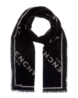 Givenchy Shadow Wool & Silk-Blend Scarf