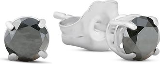 Pompeii3 1 1/2ct Black Diamond White Gold Earrings 14K White