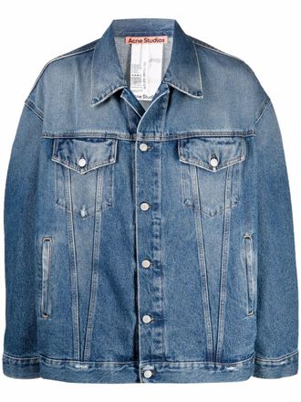 Acne Studios drop-shoulder denim jacket - unisex - Organic Cotton - L-XL - Blue