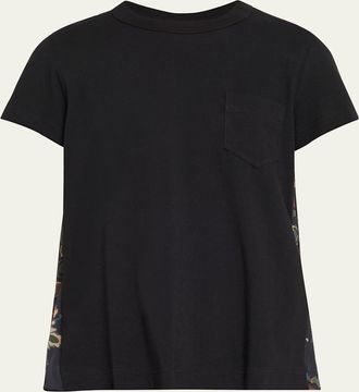 sacai Floral Print Back Short-Sleeve Shirt