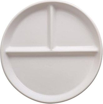 OEM Plato Divisor De Porcelana Blanca De 20 Cm (8 Pulgadas), Plato Redondo Para Controlar Las Porciones Con Compartimentos, Sushi, Ensaladas Y Pasta