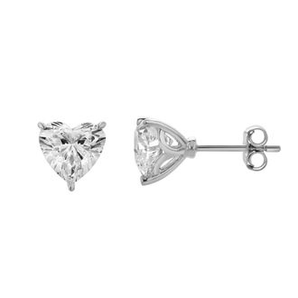 LuvMyJewelry Elaria 14K Lab Grown Heart Solitaire Diamond Earrings - 1.70 Cts