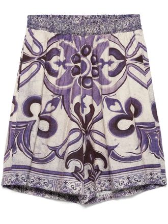 Family Fir$t Milano Amalfi shorts - men - Ramie/Polyamide - M - Purple