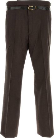 Prada Donkerbruine mohairmix wijde broek