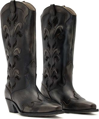 AllSaints Dolly Western Boot in Etch Dark Brown at Nordstrom, Size 10.5Us