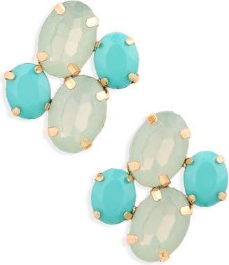 Cara Crystal Cluster Stud Earrings in Turquoise Multi at Nordstrom Rack