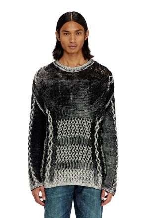Diesel Treated cable-knit jumper - Knitwear - Man - Multicolor