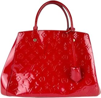 Louis Vuitton Pre-owned Handbags, female, Red, Size: ONE SIZE Pre-owned Montaigne MM Handbag