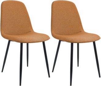 Clp Juego De 2 Sillas De Comedor Maryam Naranja Tela