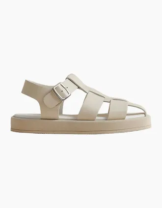 Hudson Womens NAOMI WOMENS ECRU LEATHER SANDAL - Cream - Size: 8