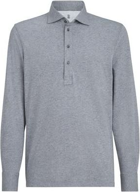 Brunello Cucinelli Polo with shirt collar in Medium Grey at Nordstrom, Size Xxx-Large Eu