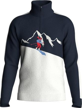 We Norwegians Afterski Sweater Merinopullover für Herren | blau/weiß