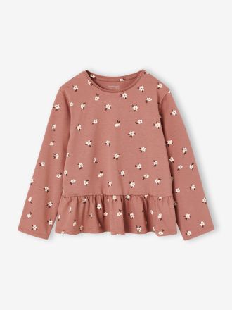 Vertbaudet M&auml;dchenbluse Langarm mit Herzen rosenholz