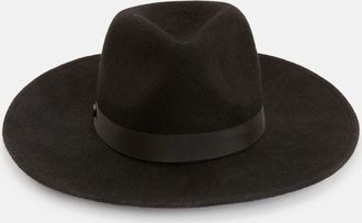 AllSaints Wool Anita Leopard Print Brim Fedora Hat, Size: One Size