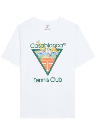 Casablanca Casablanca Tennis Club Printed Cotton T-shirt - White - XL