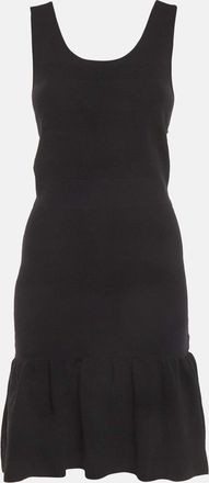 Sandro Black Jersey Knit Ruffle Hem Mini Dress