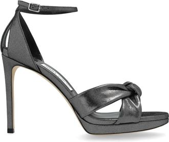 Jimmy Choo London Plateau sandalen Rosie - Dames - Sandalen met hakken - Grijs - 40 EU - Leer - Schoenen