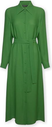 Elena Miro Shirtdress met ceintuur - Dames - Shirt Kleedjes - Groen - 6XL - Kleedjes