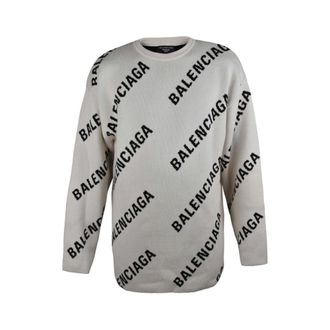 Balenciaga Heren, Truien, Wit, Maat: S Katoen