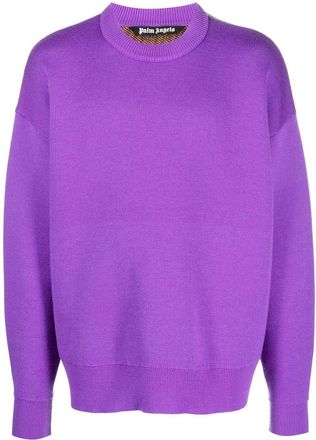 Palm Angels palm-tree wool-knit jumper - men - Polyester/Wool - S - Purple