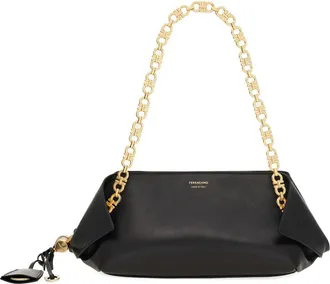 Ferragamo Small Gancini-chain Folded Shoulder Bag