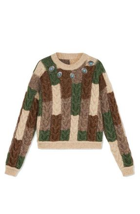 Fortela Multicolored Patchwork Crew Neck Sweater at Nordstrom, Size Small Eu