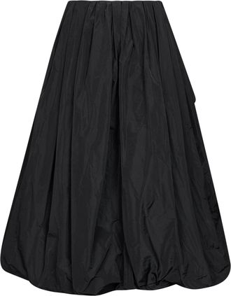 Jil Sander Womens Asymmetric Draped Skirt Black Taffeta Polyester