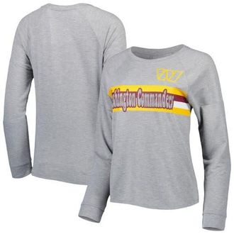 Outerstuff Juniors Heathered Gray Washington Commanders All Striped Up Raglan Long Sleeve T-Shirt in Heather Gray at Nordstrom, Size X-Small