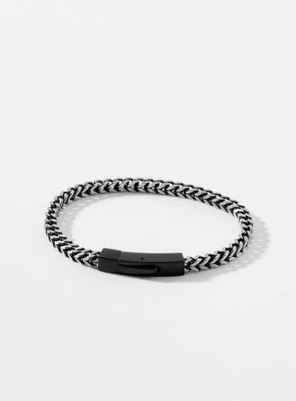 Tateossian Mens Click black ion-plated steel bracelet