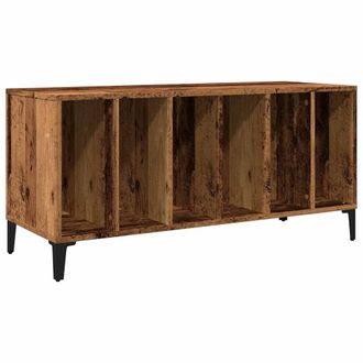 Berkfield Home Record Cabinet Old Wood 100x38x48 cm Engineered Wood in Brown | Size: 100 x 38 x 48 cm