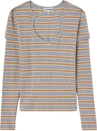 Ganni Mujer, Camisetas, Gris, Talla: M