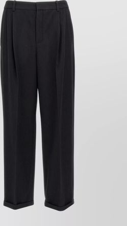 Saint Laurent trousers with belt loops and cuffed hem
