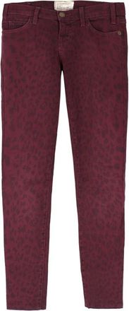 Current Elliott Burgundy Leopard Print Skinny Jeans Size 25/63
