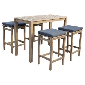 Happy Garden Happy Garden - Aruba 4 Plazas De Acacia Cojines Grises